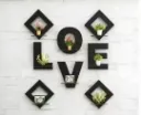 LOVE-Themed Decorative Wall Shelves & Alphabet Design (Pac...
