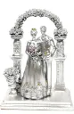 Romantic Couple Statue Valentine Day Gift for Girlfriend Husband Wife Decorative Showpiece 12 cm (Resin, Silver)